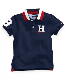 Tommy Hilfiger Navy Cotton Mesh Polo